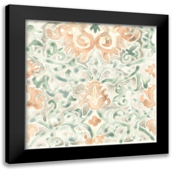 Vess, June Erica 20x20 Black Modern Framed Museum Art Print Titled - Terracotta Garden Tile V