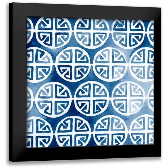 Vess, June Erica 20x20 Black Modern Framed Museum Art Print Titled - Watercolor Indigo II