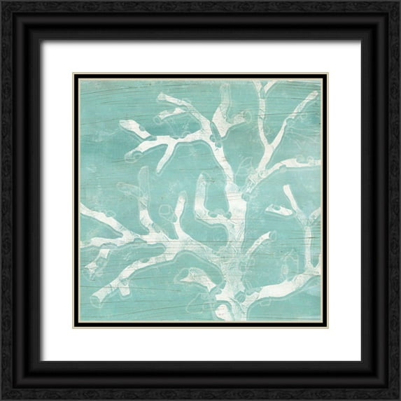 Vess, June Erica 20x20 Black Ornate Wood Framed with Double Matting Museum Art Print Titled - Cerulean Sea Coral IV