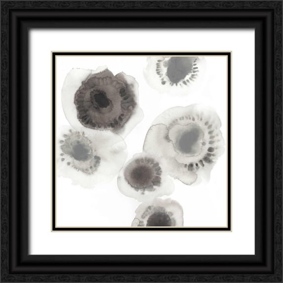 Vess, June Erica 20x20 Black Ornate Wood Framed with Double Matting Museum Art Print Titled - Concentric Petals I
