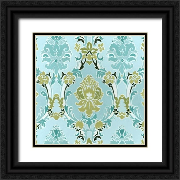 Vess, June Erica 20x20 Black Ornate Wood Framed with Double Matting Museum Art Print Titled - Cottage Patterns II