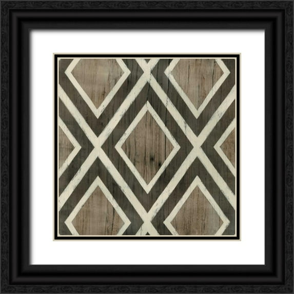 Vess, June Erica 20x20 Black Ornate Wood Framed with Double Matting Museum Art Print Titled - Driftwood Geometry II