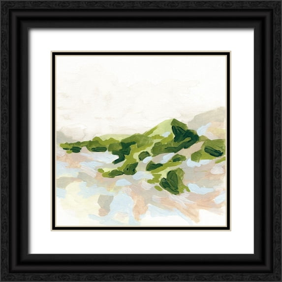 Vess, June Erica 20x20 Black Ornate Wood Framed with Double Matting Museum Art Print Titled - Emerald Hills II