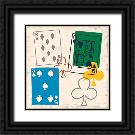Vess, June Erica 20x20 Black Ornate Wood Framed with Double Matting Museum Art Print Titled - Game Time II