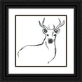 thumbnail image 1 of Vess, June Erica 20x20 Black Ornate Wood Framed with Double Matting Museum Art Print Titled - Minimal Deer II, 1 of 4
