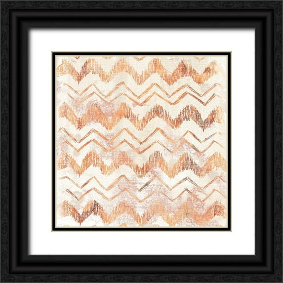 Vess, June Erica 20x20 Black Ornate Wood Framed with Double Matting Museum Art Print Titled - Red Earth Textile VIII