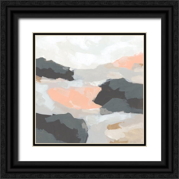 Vess, June Erica 20x20 Black Ornate Wood Framed with Double Matting Museum Art Print Titled - Rock Currents II