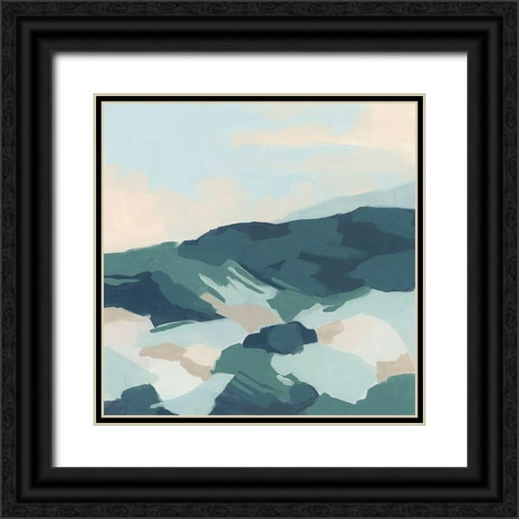 Vess, June Erica 20x20 Black Ornate Wood Framed with Double Matting Museum Art Print Titled - Sea Glass Valley II