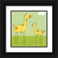 thumbnail image 1 of Vess, June Erica 20x20 Black Ornate Wood Framed with Double Matting Museum Art Print Titled - Stick-leg Giraffe I, 1 of 4