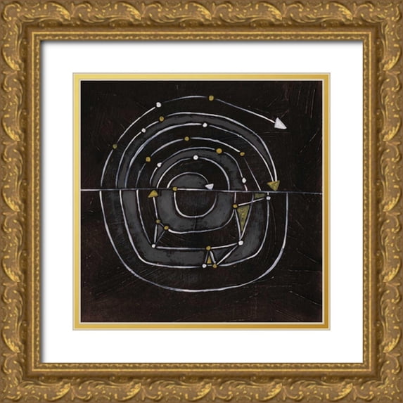 Vess, June Erica 20x20 Gold Ornate Wood Framed with Double Matting Museum Art Print Titled - Algorithm IX