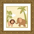 thumbnail image 1 of Vess, June Erica 20x20 Gold Ornate Wood Framed with Double Matting Museum Art Print Titled - Baby Jungle IV, 1 of 4