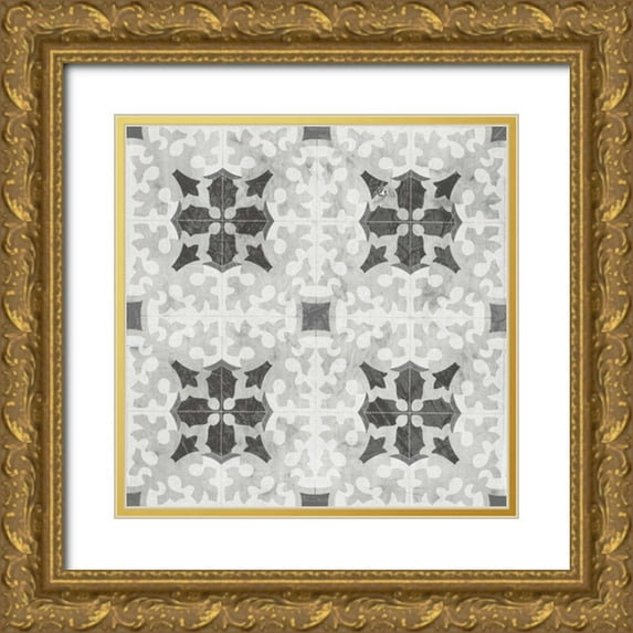 Vess, June Erica 20x20 Gold Ornate Wood Framed with Double Matting Museum Art Print Titled - Boho Luxe Tile V