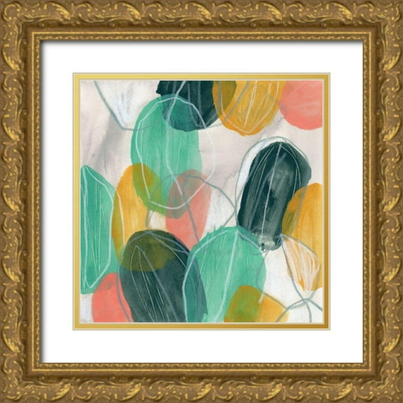 Vess, June Erica 20x20 Gold Ornate Wood Framed with Double Matting Museum Art Print Titled - Candy Lanterns I