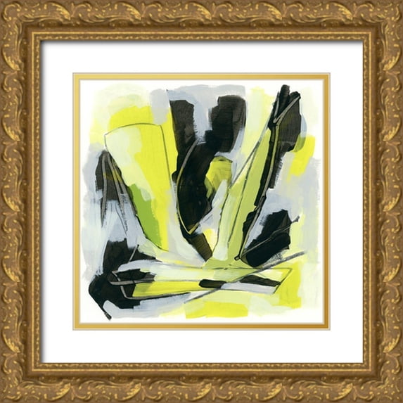 Vess, June Erica 20x20 Gold Ornate Wood Framed with Double Matting Museum Art Print Titled - Citron Jungle I