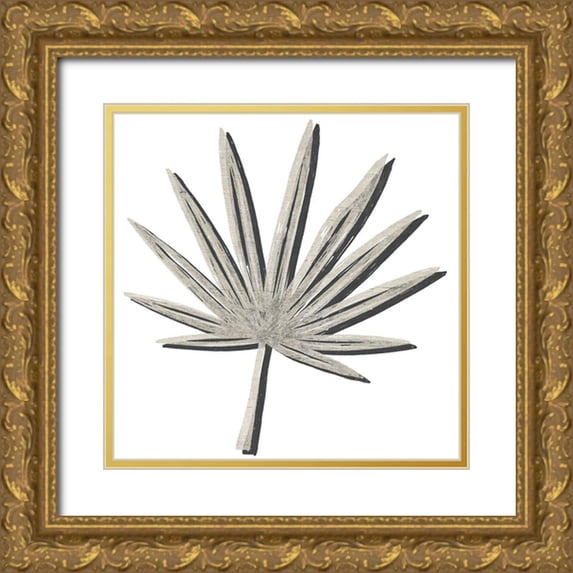 Vess, June Erica 20x20 Gold Ornate Wood Framed with Double Matting Museum Art Print Titled - Cut Paper Palms IV
