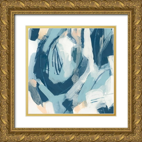 Vess, June Erica 20x20 Gold Ornate Wood Framed with Double Matting Museum Art Print Titled - Interlocking Melody IV