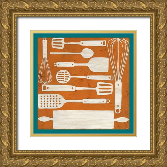 Vess, June Erica 20x20 Gold Ornate Wood Framed with Double Matting Museum Art Print Titled - Kitchen Kitsch Collection F