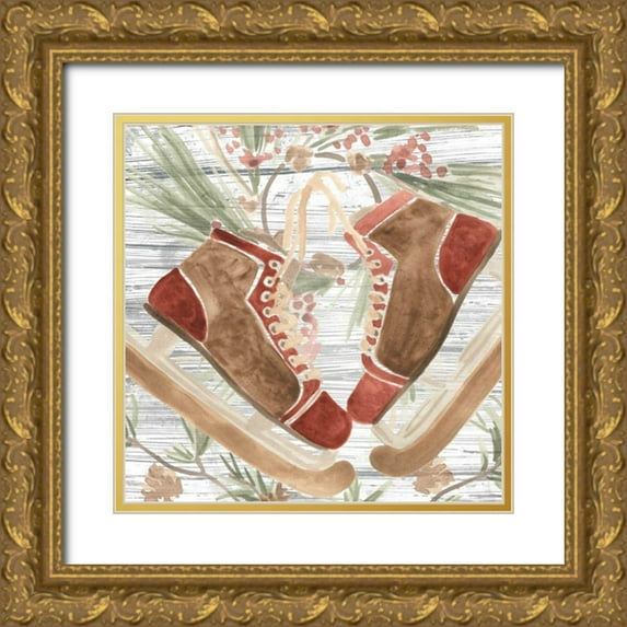 Vess, June Erica 20x20 Gold Ornate Wood Framed with Double Matting Museum Art Print Titled - Pinecone Lodge I