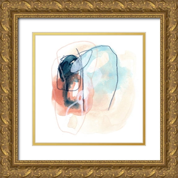 Vess, June Erica 20x20 Gold Ornate Wood Framed with Double Matting Museum Art Print Titled - Rose Round II