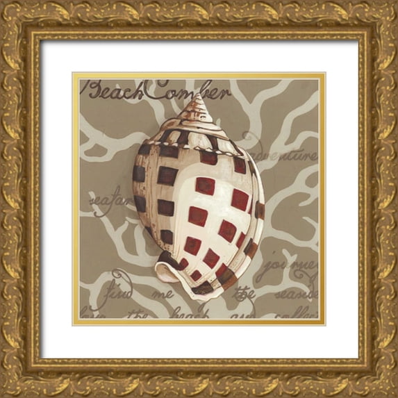 Vess, June Erica 20x20 Gold Ornate Wood Framed with Double Matting Museum Art Print Titled - Seaside Sonnet I