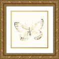 thumbnail image 1 of Vess, June Erica 20x20 Gold Ornate Wood Framed with Double Matting Museum Art Print Titled - Sepia Butterfly Impressions I, 1 of 4