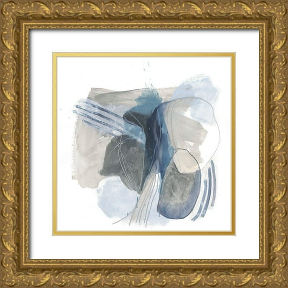 Vess, June Erica 20x20 Gold Ornate Wood Framed with Double Matting Museum Art Print Titled - Stone Elilpses I