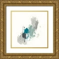 thumbnail image 1 of Vess, June Erica 20x20 Gold Ornate Wood Framed with Double Matting Museum Art Print Titled - Teal Gesture II, 1 of 4