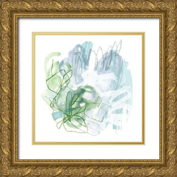 Vess, June Erica 20x20 Gold Ornate Wood Framed with Double Matting Museum Art Print Titled - Water Sprig III