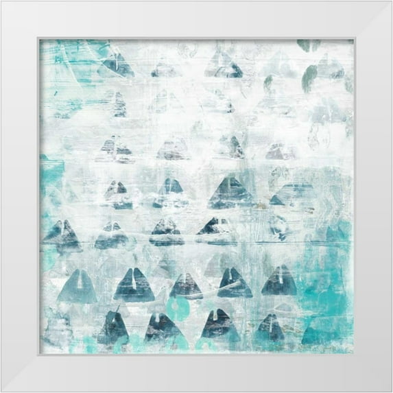 Vess, June Erica 20x20 White Modern Wood Framed Museum Art Print Titled - Blue Static II