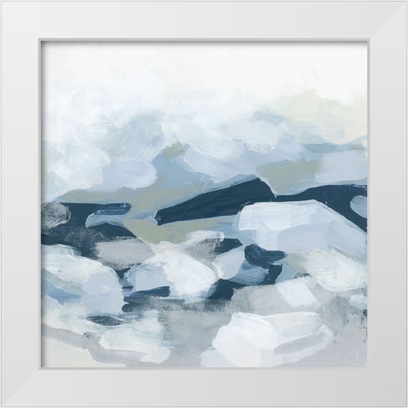 Vess, June Erica 20x20 White Modern Wood Framed Museum Art Print Titled - Blue Valley Impression I