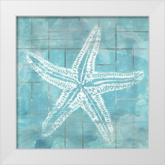 Vess, June Erica 20x20 White Modern Wood Framed Museum Art Print Titled - Cerulean Shell II