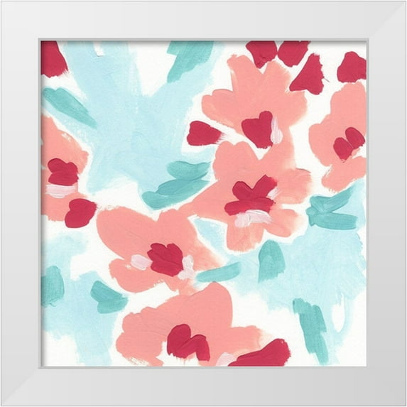 Vess, June Erica 20x20 White Modern Wood Framed Museum Art Print Titled - Cherry Blossom Pop II