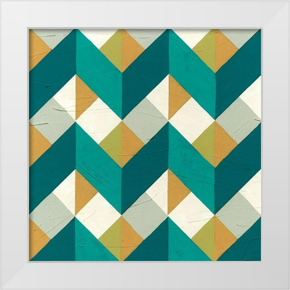 Vess, June Erica 20x20 White Modern Wood Framed Museum Art Print Titled - Chevron Illusion III
