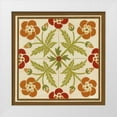 thumbnail image 1 of Vess, June Erica 20x20 White Modern Wood Framed Museum Art Print Titled - Floral Folk Tile III, 1 of 4