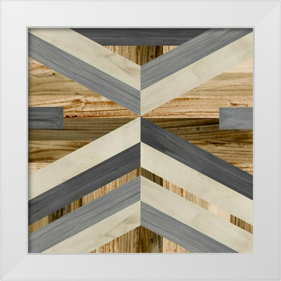 Vess, June Erica 20x20 White Modern Wood Framed Museum Art Print Titled - Geometric Inlay I