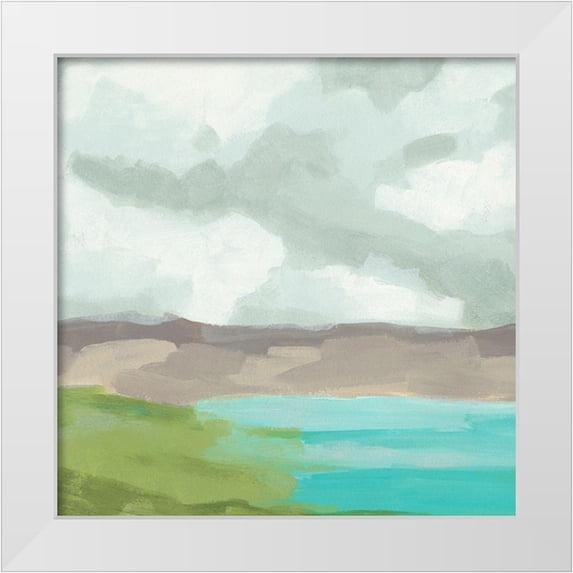 Vess, June Erica 20x20 White Modern Wood Framed Museum Art Print Titled - Harbor Horizon II