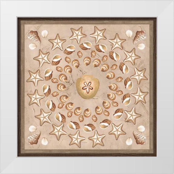 Vess, June Erica 20x20 White Modern Wood Framed Museum Art Print Titled - La Mer Medallions III