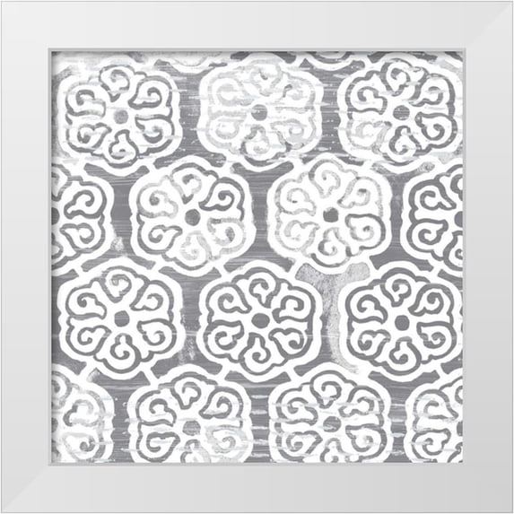 Vess, June Erica 20x20 White Modern Wood Framed Museum Art Print Titled - Monoprint Tile VIII