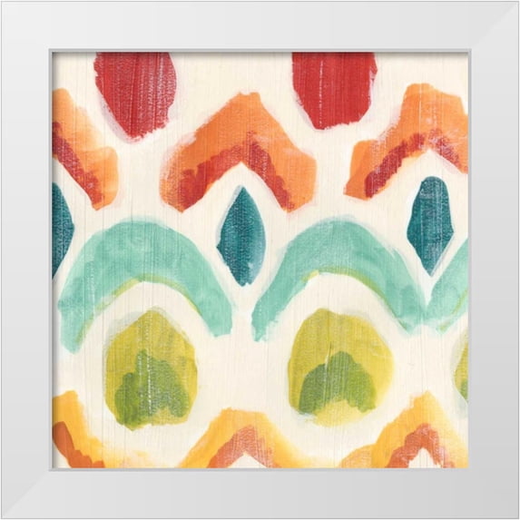 Vess, June Erica 20x20 White Modern Wood Framed Museum Art Print Titled - Textile Kaleidoscope I