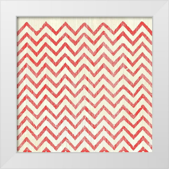 Vess, June Erica 20x20 White Modern Wood Framed Museum Art Print Titled - Weathered Patterns in Red IV
