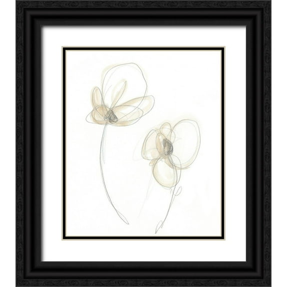 Vess, June Erica 20x23 Black Ornate Wood Framed with Double Matting Museum Art Print Titled - Garden Gestures II