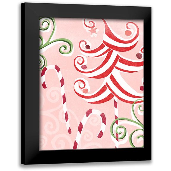 Vess, June Erica 20x24 Black Modern Framed Museum Art Print Titled - Candy Cane Holiday II