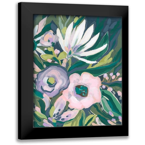 Vess, June Erica 20x24 Black Modern Framed Museum Art Print Titled - Purple Jungle Garden II