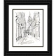 thumbnail image 1 of Vess, June Erica 20x24 Black Ornate Wood Framed with Double Matting Museum Art Print Titled - European City Sketch III, 1 of 4