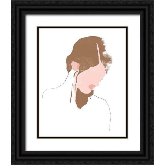 Vess, June Erica 20x24 Black Ornate Wood Framed with Double Matting Museum Art Print Titled - Modern Contour Portrait III
