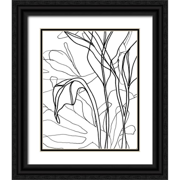 Vess, June Erica 20x24 Black Ornate Wood Framed with Double Matting Museum Art Print Titled - Tropical Lines IV