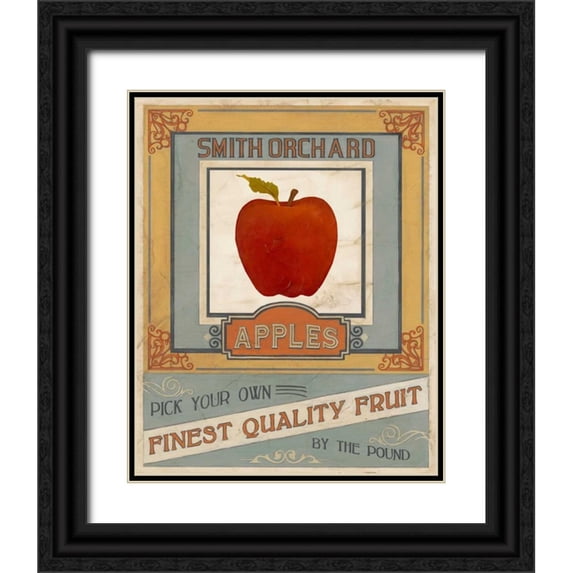 Vess, June Erica 20x24 Black Ornate Wood Framed with Double Matting Museum Art Print Titled - Vintage Produce Sign V