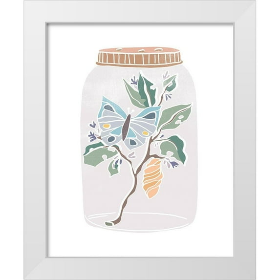 Vess, June Erica 20x24 White Modern Wood Framed Museum Art Print Titled - Nature Jar II