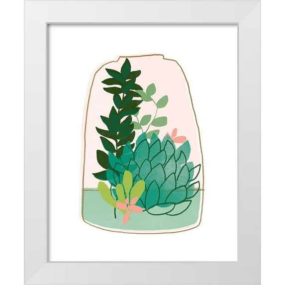 Vess, June Erica 20x24 White Modern Wood Framed Museum Art Print Titled - Terrarium Cameo I