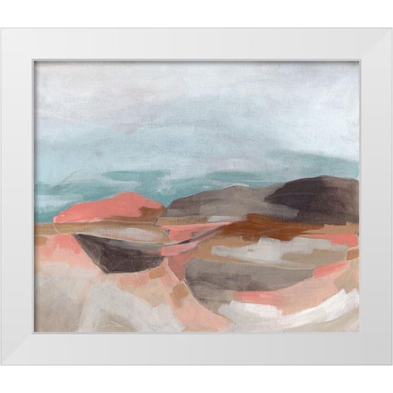 Vess, June Erica 23x20 White Modern Wood Framed Museum Art Print Titled - Tectonic Plateau II